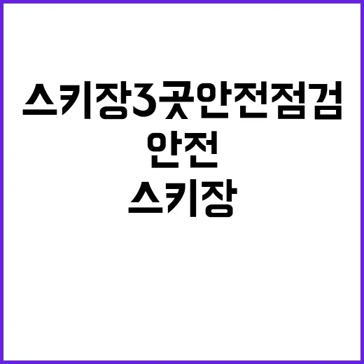 스키장 3곳 안전 …