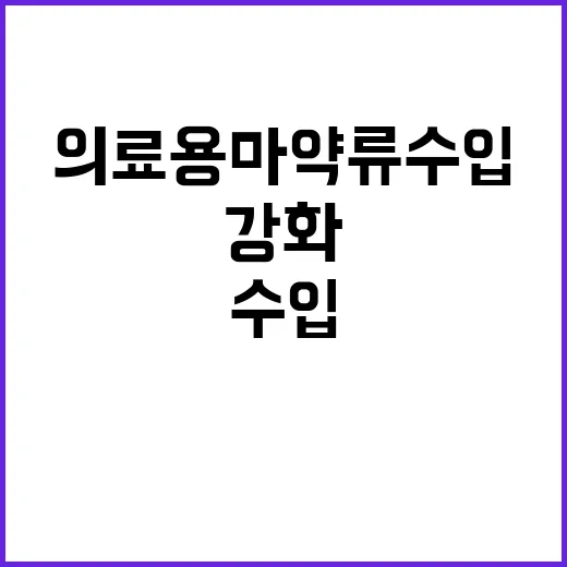 의료용 마약류 수입…