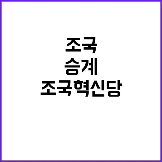 조국혁신당 승계 통…