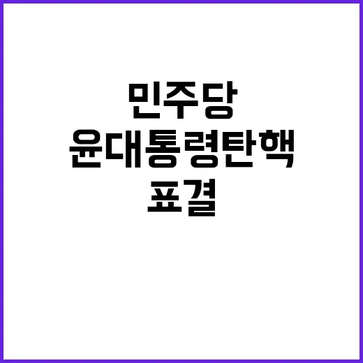 윤 대통령 탄핵 표결 민주당의 결정적 순간!