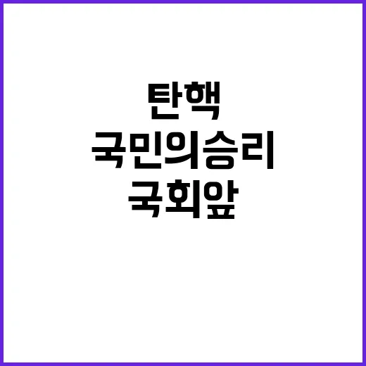 탄핵 국민의 승리! 국회 앞 환호성