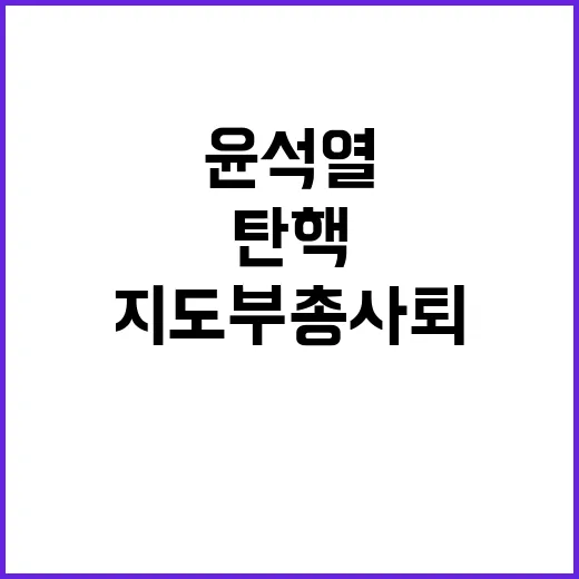 윤석열 탄핵 국민의힘 지도부 총사퇴 결정!