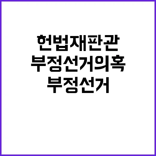 헌법재판관 부정선거…