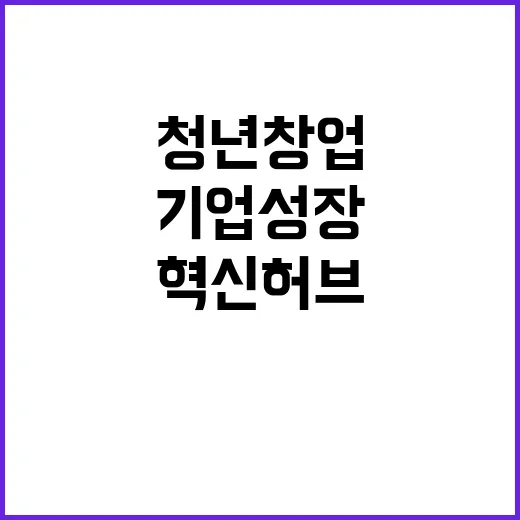 혁신허브 청년 창업과 기업 성장의 열쇠!