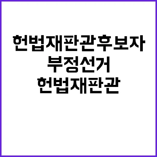 헌법재판관 후보자들의 부정선거 입장 평가!