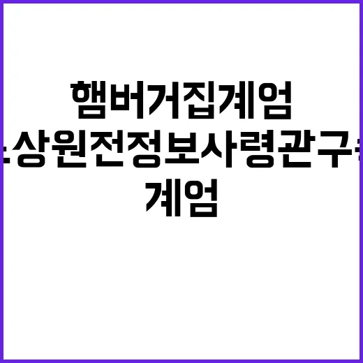 햄버거집 계엄 회의…