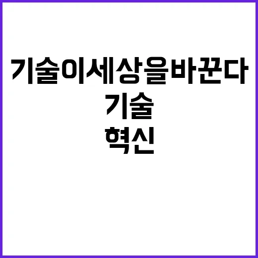 브레이킹 뉴스 혁신 기술이 세상을 바꾼다!