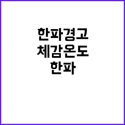 한파 경고 경기·강…