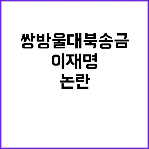 이재명 무죄 확정 쌍방울 대북송금 사전선거운동 논란 종결!