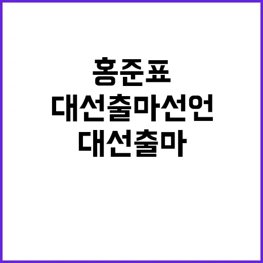 대선 출마 선언 홍…