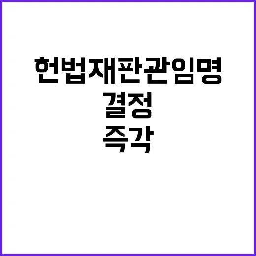 헌법재판관 임명 즉…