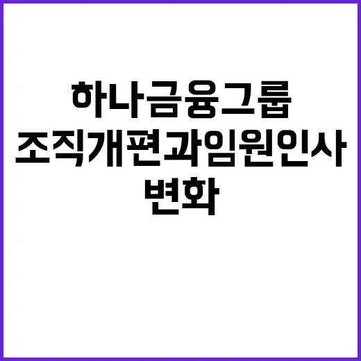 하나금융그룹 조직개…