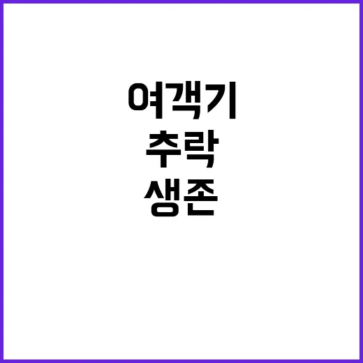 추락 여객기 생존자…