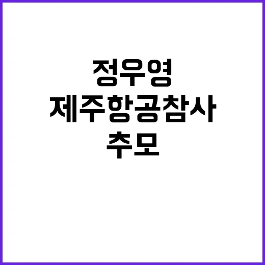 제주항공 참사 정우영의 동료 추모 이야기