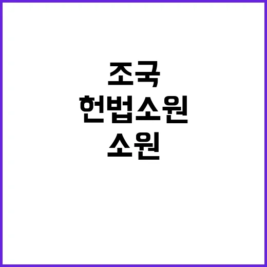 조국 헌법소원 옥중서 보내온 도전의 메시지