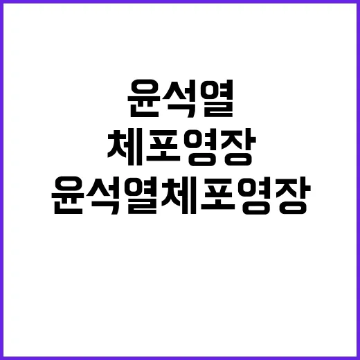 윤석열 체포영장 법…