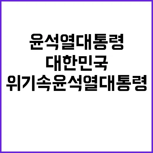 대한민국 위기 속 …