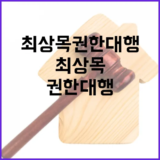 관운 최상목 권한대…