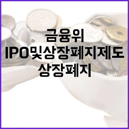 금융위 공식입장 IPO 및 상장폐지 제도 불확정!