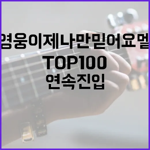 임영웅 이제 나만 믿어요 멜론 TOP100 연속 진입 신기록!