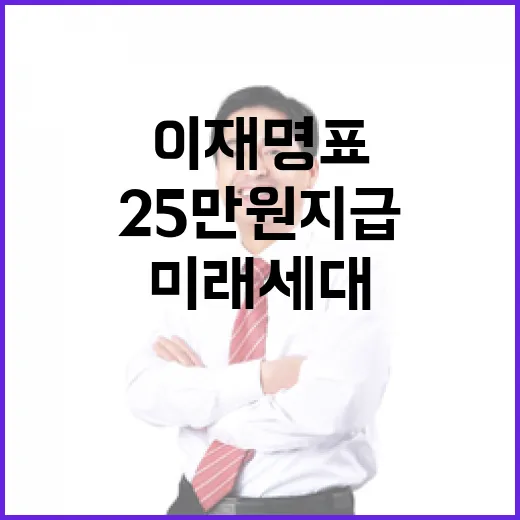 이재명표 미래세대 약탈 논란 25만 원 지급 진실은?