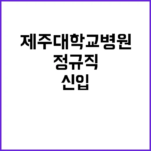 제주대학교병원 업무지원직(환경), 휴직대체 계약직(영선) 블라인드 모집공고