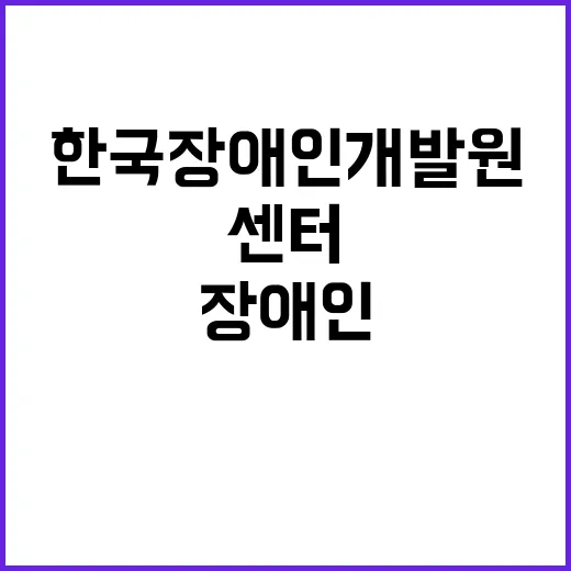 한국장애인개발원 비…