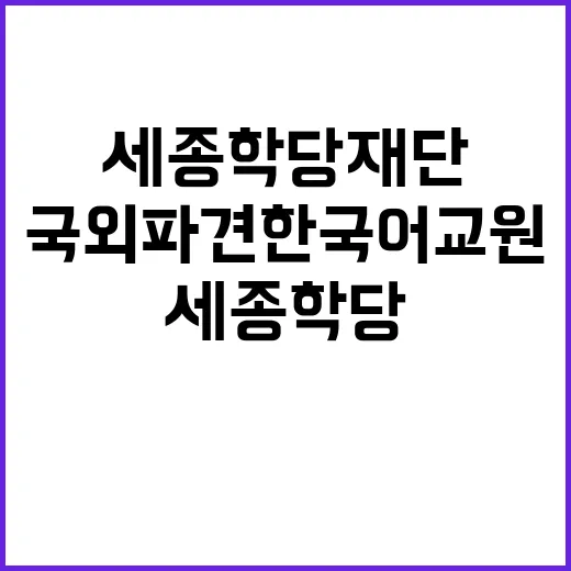 세종학당재단 비정규…