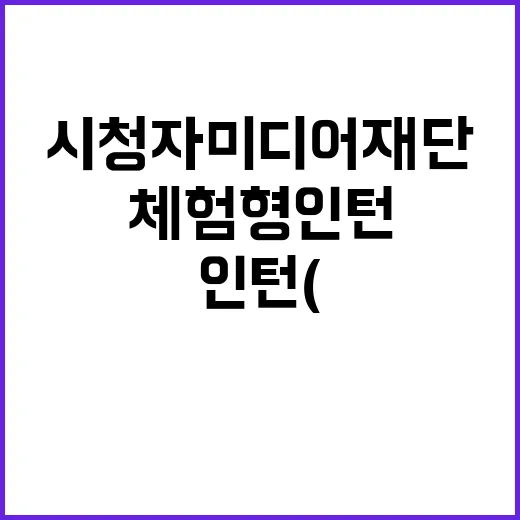 2024년 제7차 시청자미디어재단 체험형인턴 채용 공고