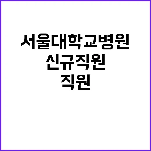 2024년도 서울대학교병원 하반기 블라인드 신규 직원 채용 공고 (장애인 특별우대)