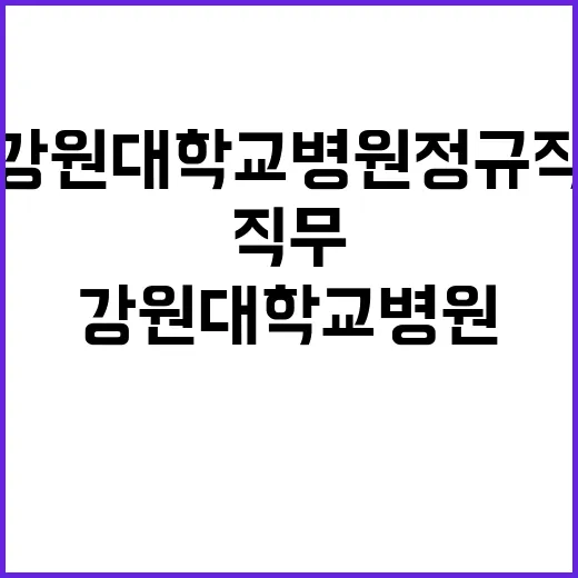 강원대학교병원 정규…