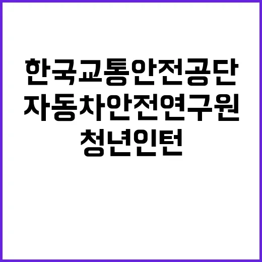 한국교통안전공단 자동차안전연구원 건설기계인증처 청년인턴 채용 공고(통합 3차)