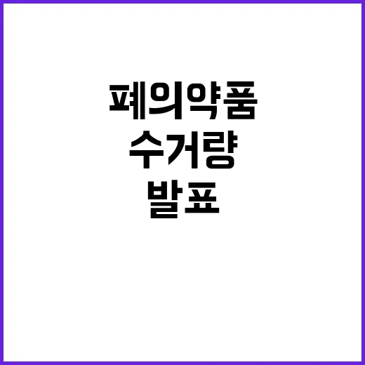 폐의약품 환경부 발…