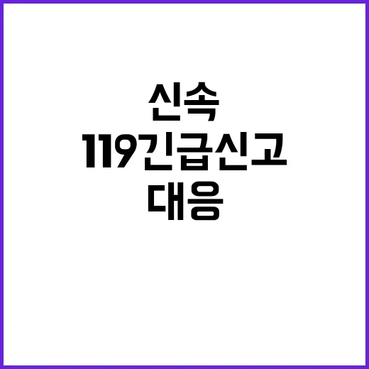 ‘119 긴급신고’ 혁신… 신속한 대응 시스템 등장!