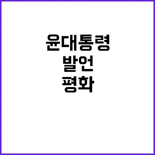 평화 지키기! 윤 대통령의 힘 키우기 발언 주목!