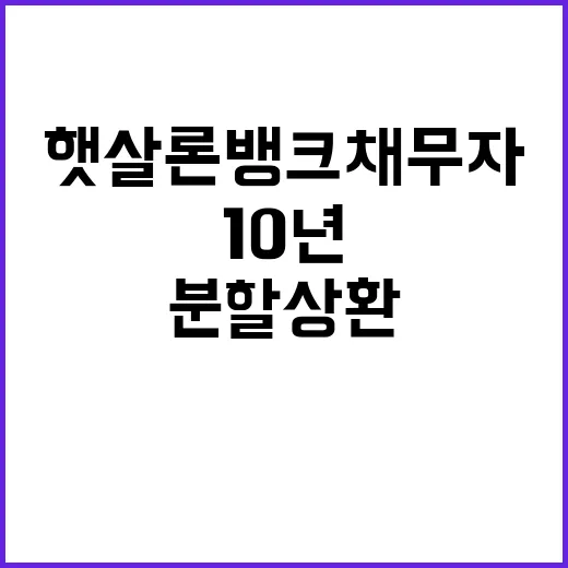 햇살론뱅크 채무자 …