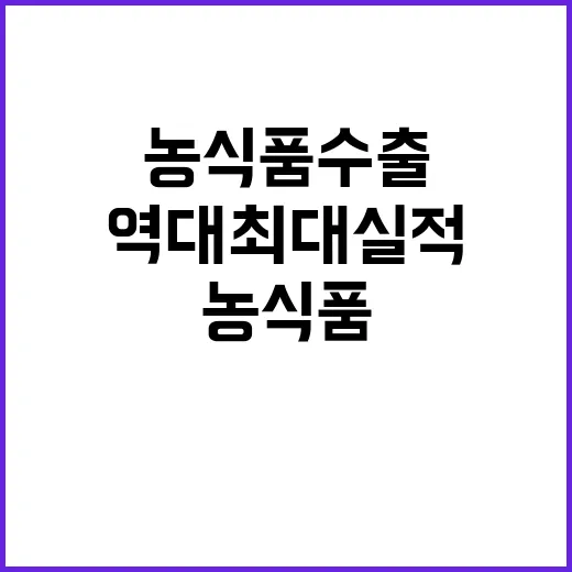 농식품 수출 역대 …