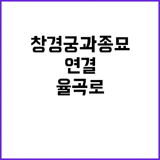 창경궁과 종묘 율곡…