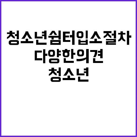 청소년쉼터 입소 절…