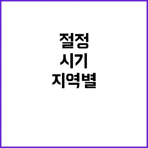 단풍 절정 지역별 …