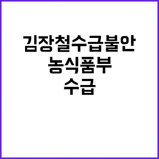 김장철 수급 불안?…