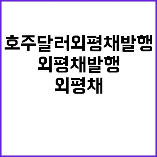 호주 달러 외평채 …