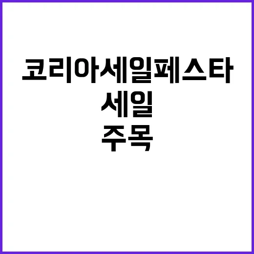 코리아세일페스타 의…