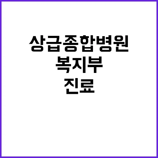 복지부 진실 상급종합병원 진료과목 퇴출 사실 아냐