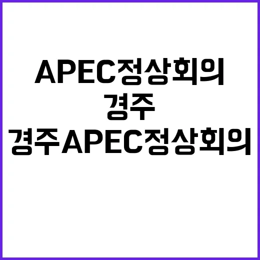 경주 APEC 정상회의 새로운 기회의 시작!