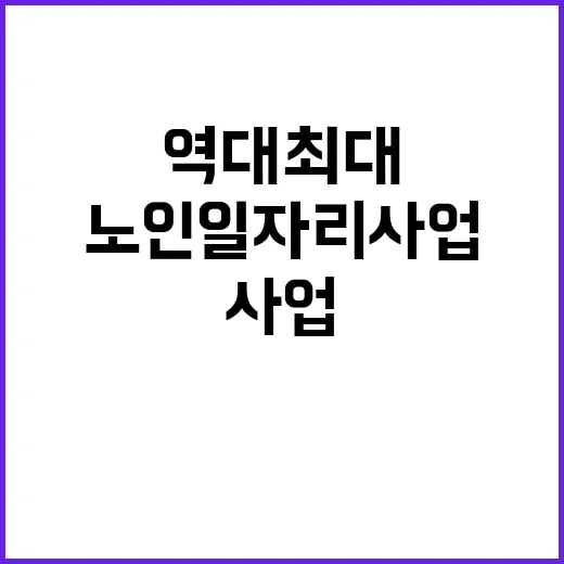 노인일자리 사업 역…