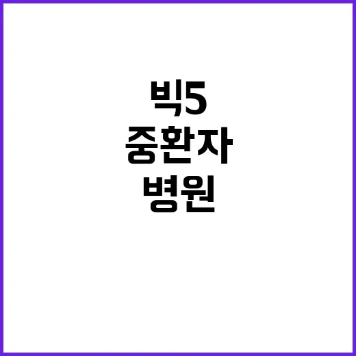 [복지부 정면 반박] 빅5 중환자 병원 승격? 사실무근!