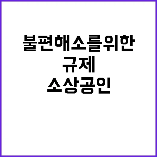 소상공인, 영업불편 해소를 위한 33건 규제 개선!