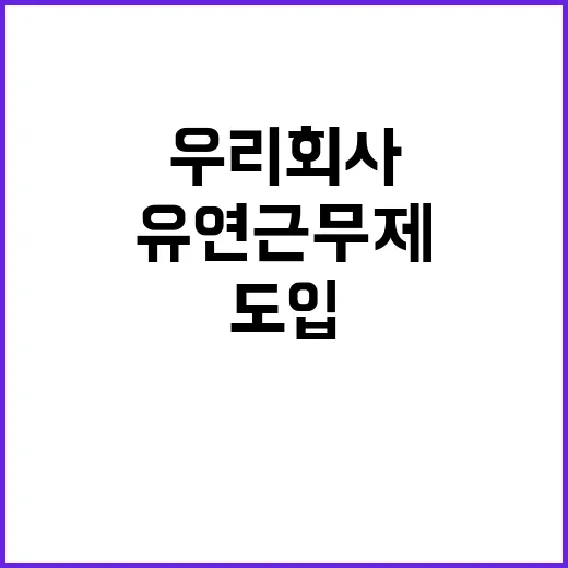 유연근무제, 이제 우리 회사도 도입할 시간!