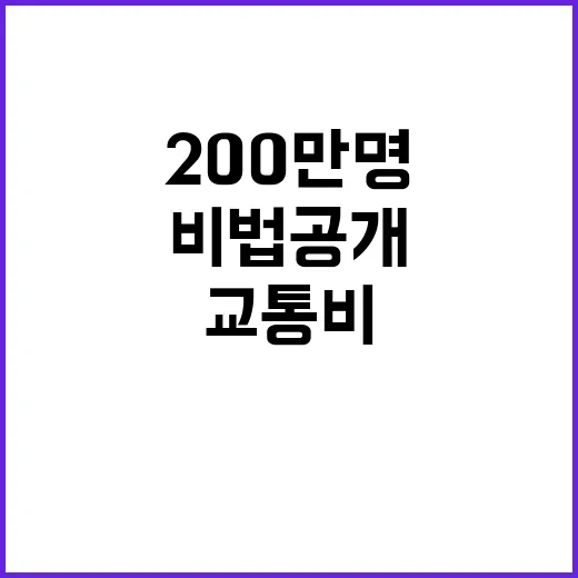 200만 명의 선택 교통비 절약 비법 공개!